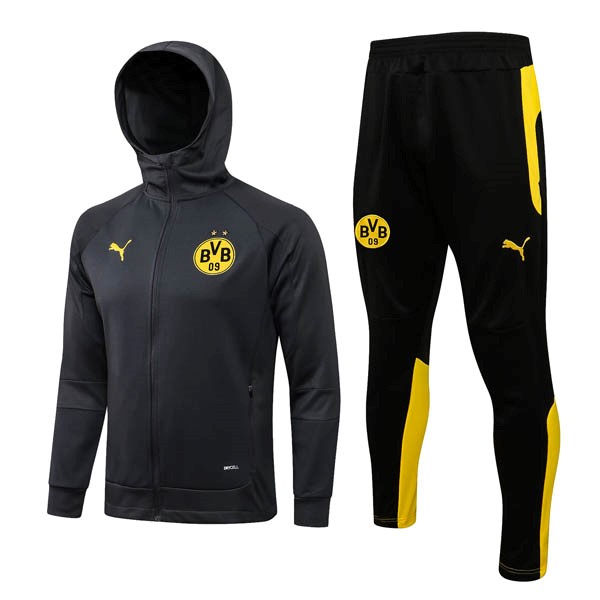 Felpa Cappuccio Set Completo Borussia Dortmund 22/23 Grigio